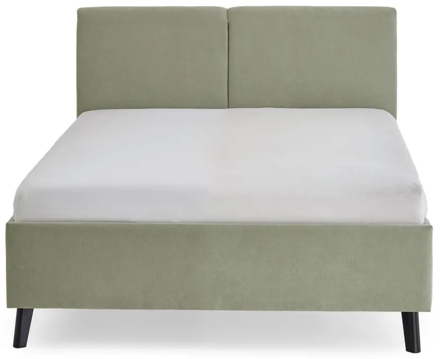Letto matrimoniale imbottito verde chiaro con rete inclusa 140x200 cm Piano – Meise Möbel