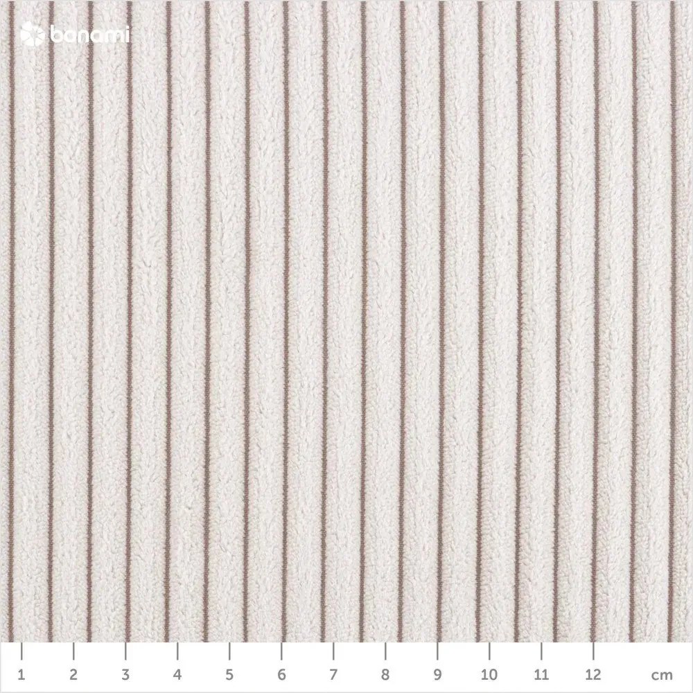 Chaise longue beige (con penisola a destra) con rivestimento in velluto a coste Chic Charlotte – Miuform