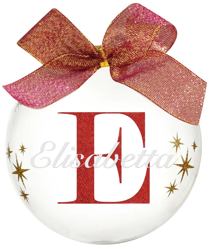 Pallina natale con nome Elisabetta 10cm