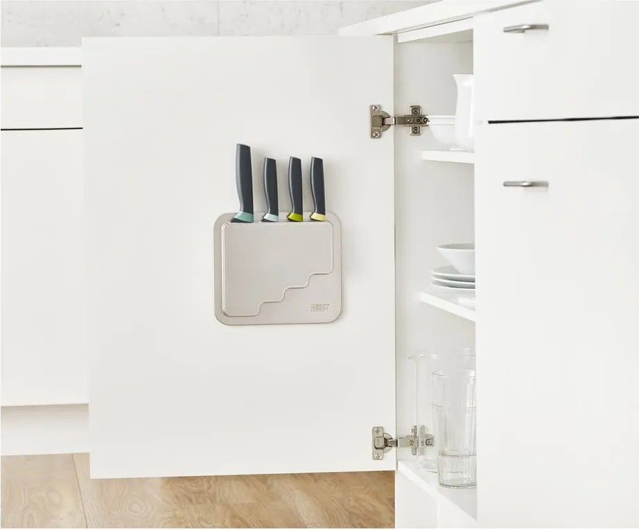 Set di 4 coltelli con supporto in acciaio inox DoorStore™ - Joseph Joseph