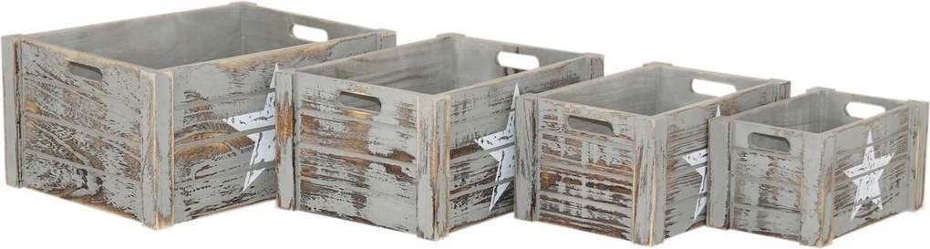 ELIAS - set di 4 cassette in legno