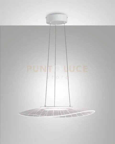 Vela sospensione led 3000k - 24w - 3400 lm bianca l.59x43cm. dimmer...