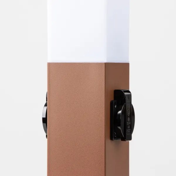 Brilagi - Lampada da esterno con 2 prese SCHUKO NOVA, 1xE27/15W/230V, 40 cm, IP44, marrone