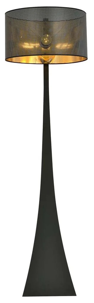 Piantana Contemporaneo Indra Acciaio Nero Oro 1 Luce E27 Ip20