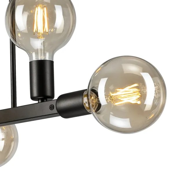 Lampadario a sospensione con supporto rigido ASTRID 6xE27/60W/230V nero