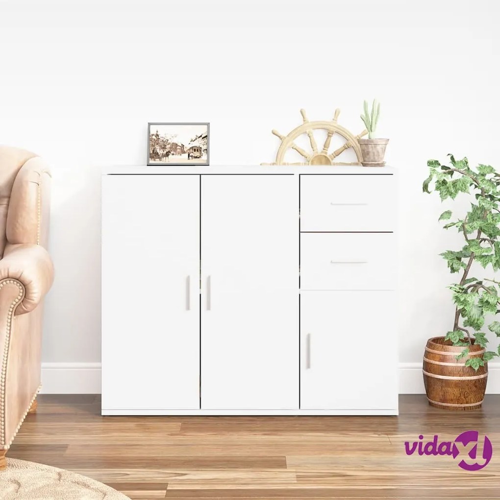 vidaXL Credenza Bianca 91x29,5x75 cm in Legno Multistrato