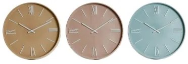 Orologio da Parete Home ESPRIT Azzurro Rosa Senape PVC 30 x 4 x 30 cm (3 Unità)