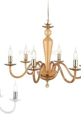Lampadario paganini 12 luci ambra oro attacco e14 d.84cm