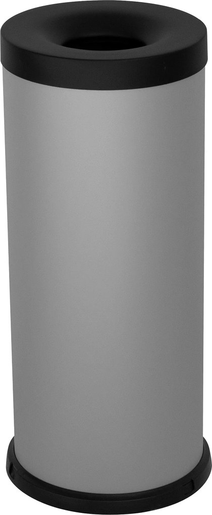 Pattumiera Gettacarte Ø25xh60 cm Autoestinguente In Acciaio Verniciato Grigio...