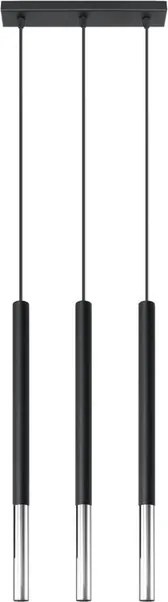 Lampada a Sospensione in Acciaio MOZAICA 3L Nero 3xG9