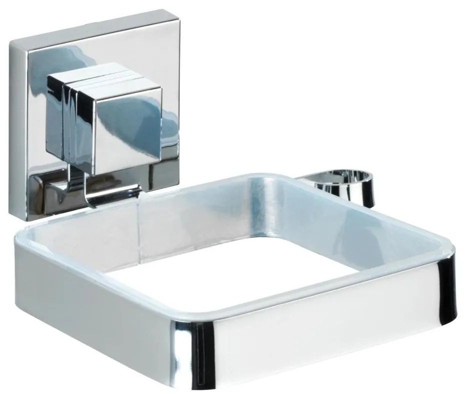 WENKO 22682100 -Supporto per asciugacapelli VACUUM-LOC QUADRO ED 13,5x14 cm argento/cromo