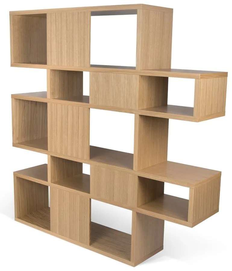 Libreria in rovere decorato, 34 x 160 cm London - TemaHome