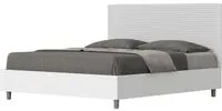 Letto Matrimoniale 160x190 cm struttura bianco frassino testata Lev - Bianco,Similpelle,Con rete