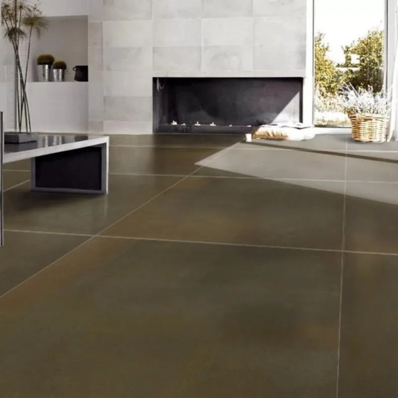Piastrella da pavimento e rivestimento interno in gres porcellanato 100 x 100 cm rettificato marrone opaco Lava R10 traffico intenso (pei 4/5) Sp. 3.5 mm