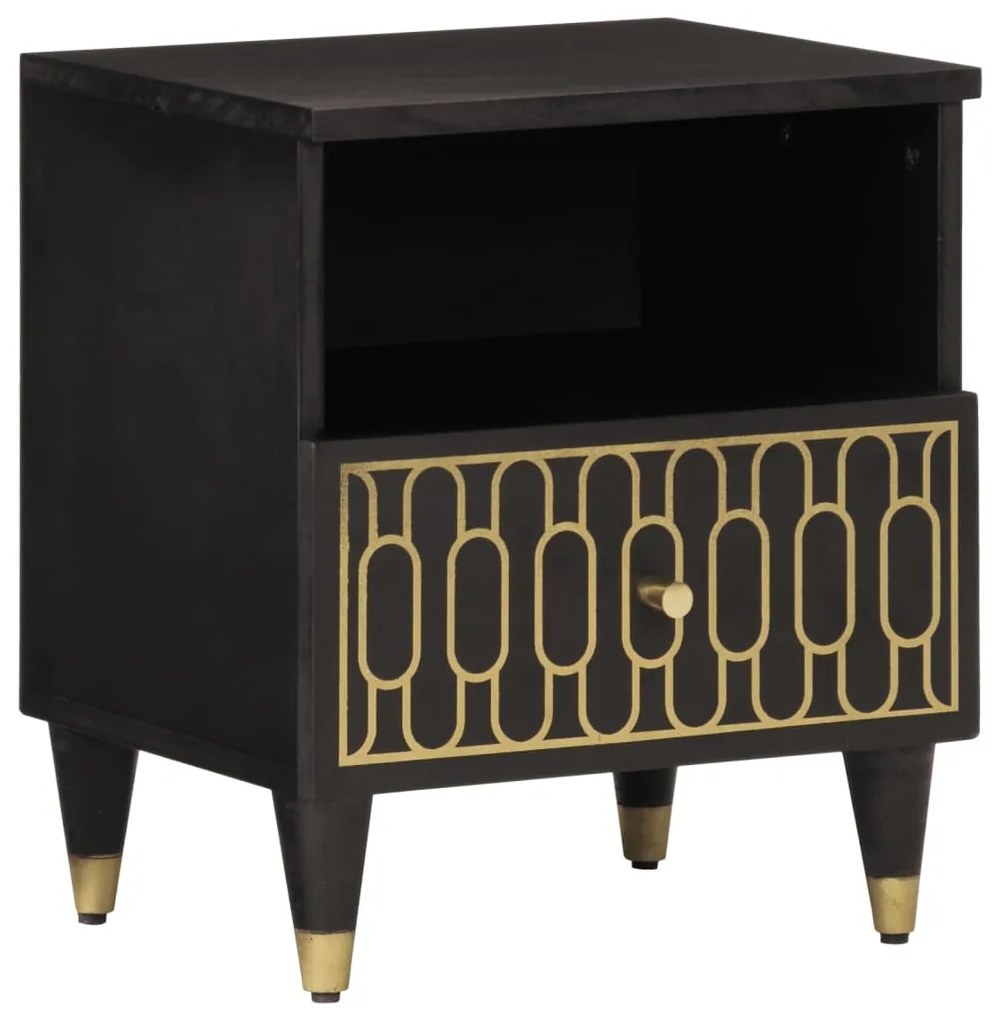 Comodino 40x33x46 Cm İn Legno Massello Di Mango /