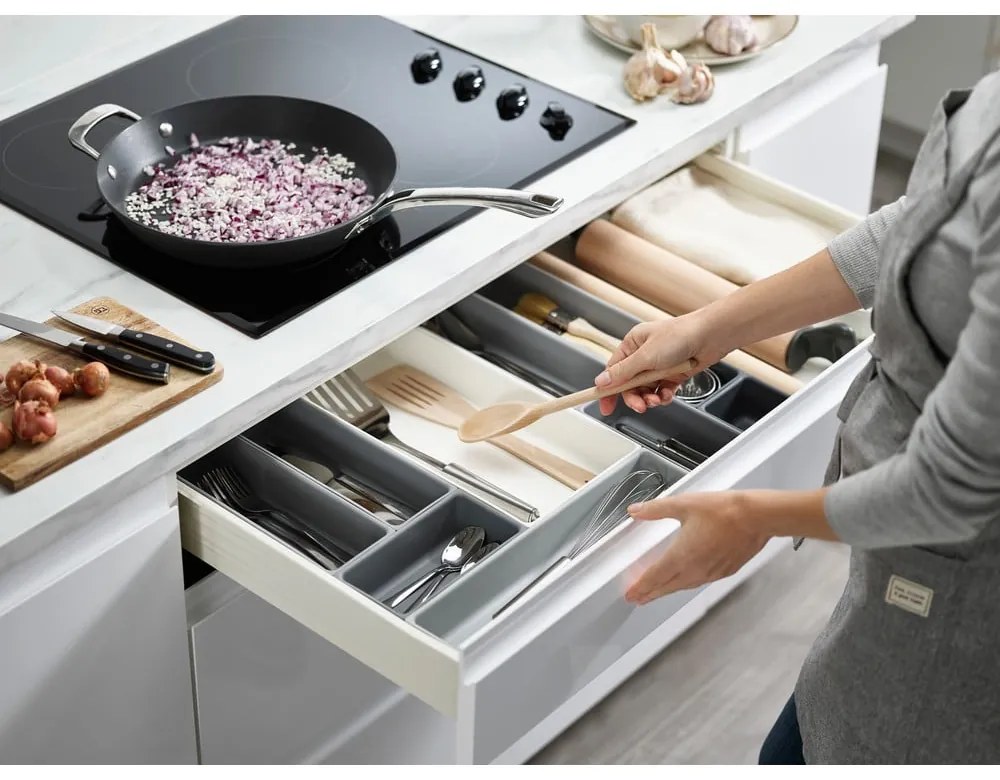 Organizzatore per cassetti variabili grigio Blox - Joseph Joseph