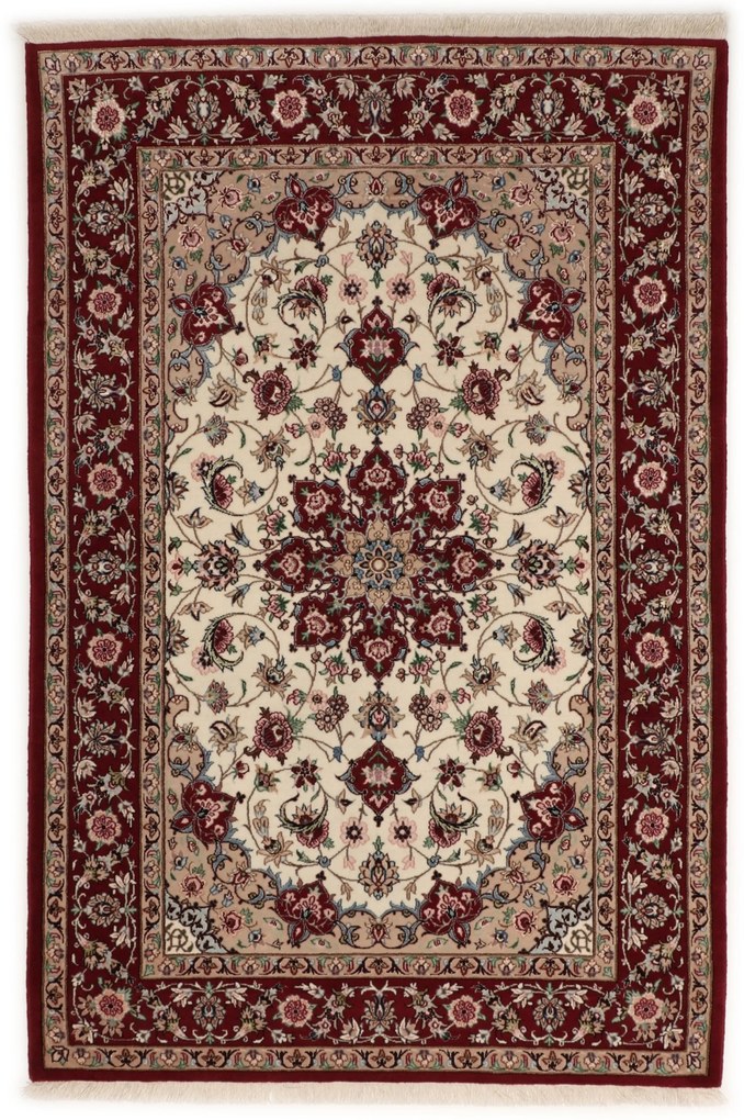 Isfahan Tappeto 110 x 160 (Iran) Annodato A Mano