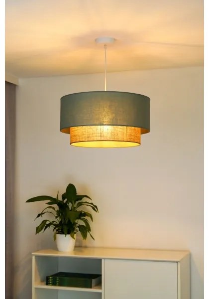 Duolla - Lampadario a sospensione con filo BOHO 1xE27/15W/230V diametro 45 cm verde/marrone