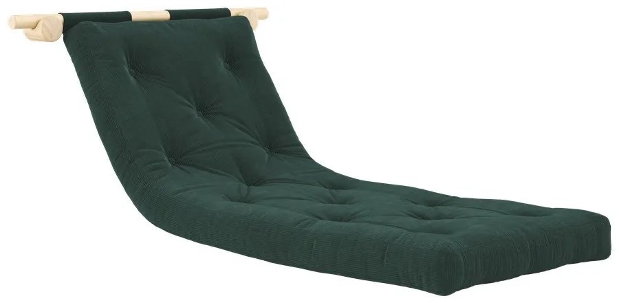 Poltrona verde scuro allungabile con rivestimento in velluto a coste Hooked – Karup Design