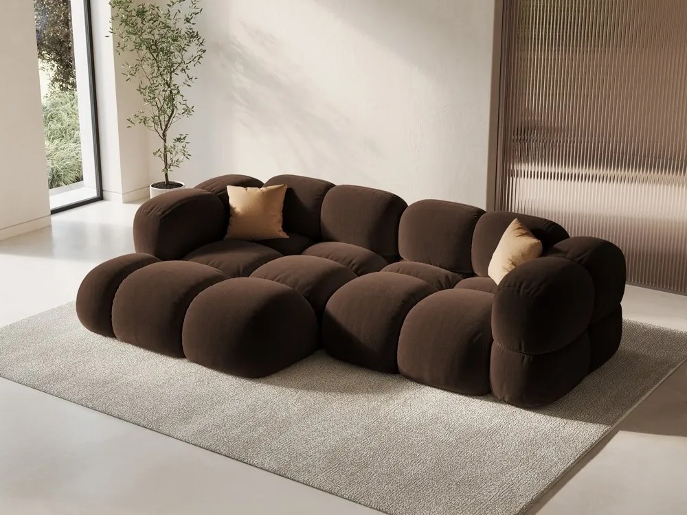 Divano angolare Loretto 3 posti in velluto – L250x147 cm