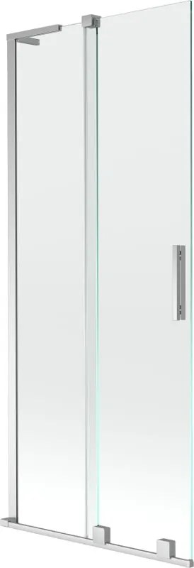 Mexen Velar L paratia per vasca da bagno a 2 ante scorrevoli 80 x 150 cm, trasparente, cromo - 896-080-003-01-01