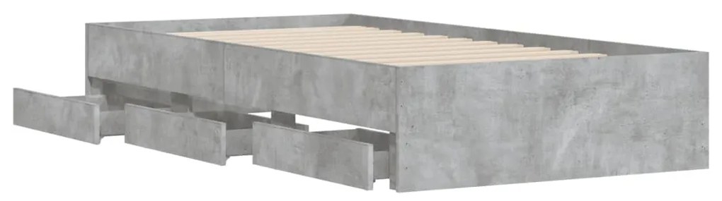 Giroletto cassetti grigio cemento 90x190 cm legno multistrato