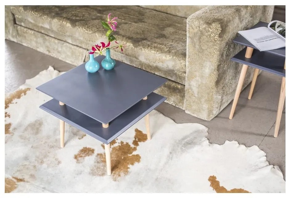 Tavolino grigio scuro Quadrato, 55 x 55 cm - Ragaba