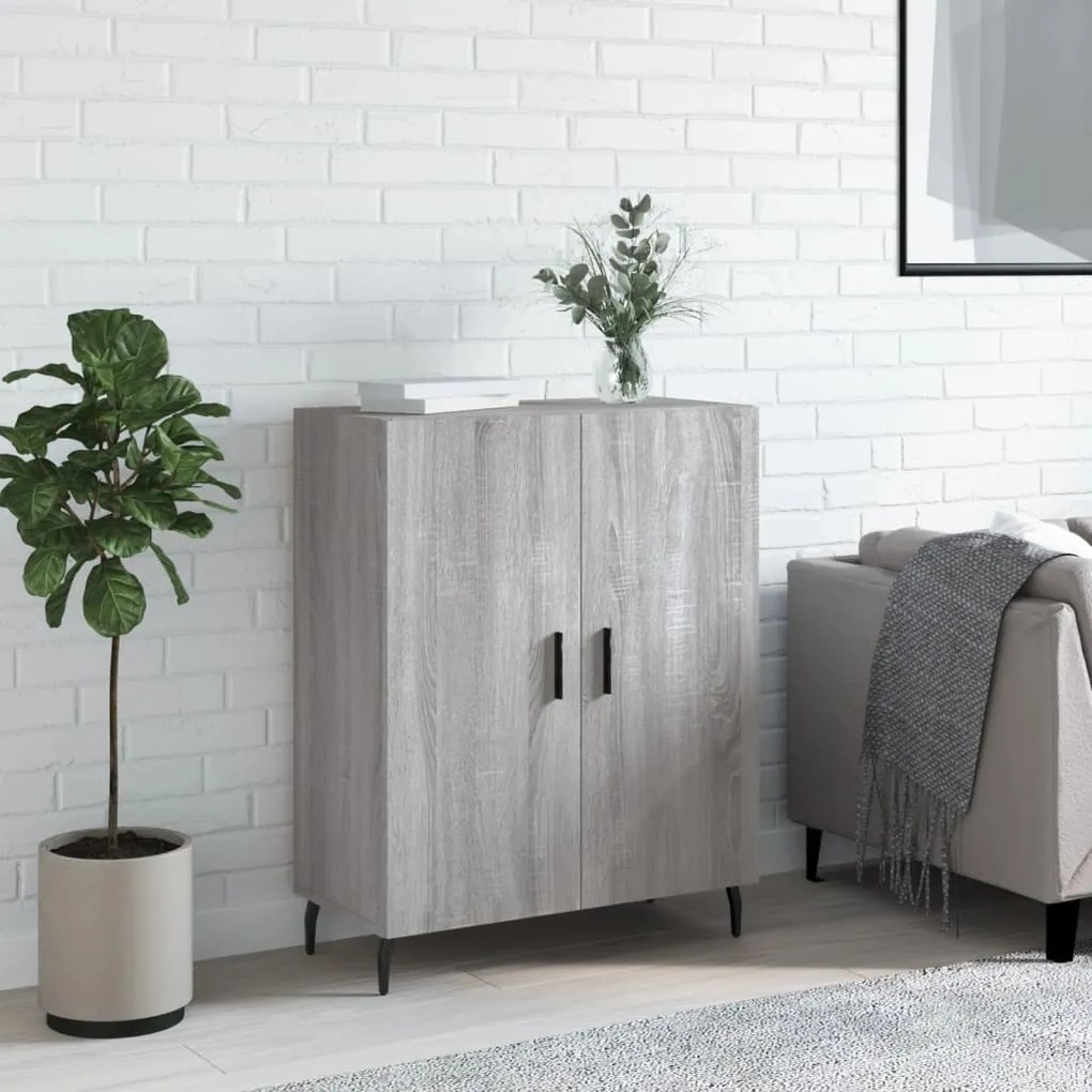 Credenza Grigio Sonoma 69,5x34x90 Cm İn Legno Multistrato /