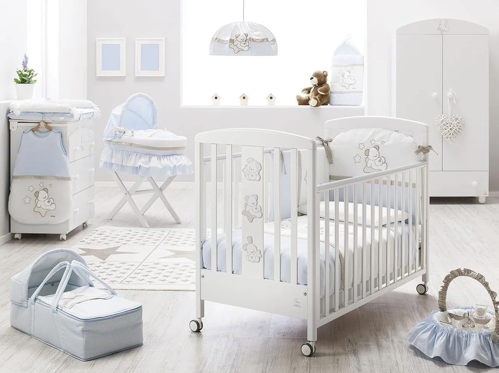 Lettino per neonati Orsetto con decorazione, finitura Bianco