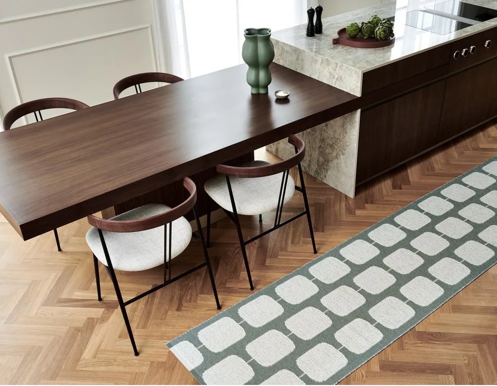 Passatoia da interno/esterno verde/color crema 70x300 cm Sten Army – Pappelina