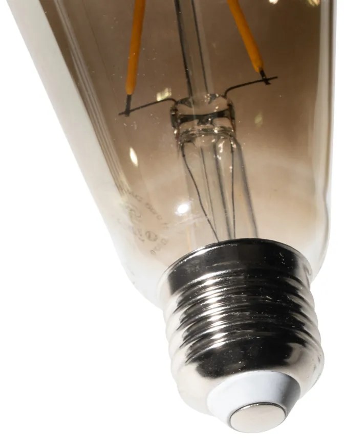 Set di 5 E27 dimbare LED lamp ST64 smoke 2W 200 lm 2700K