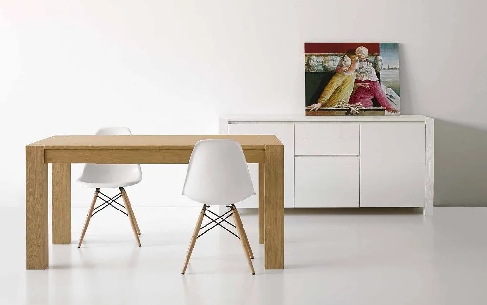 Tavolo da pranzo allungabile  in  legno rovere 160 x 90