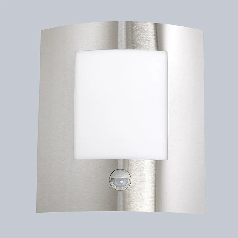 Lampada da parete per esterni moderna in acciaio con sensore di movimento IP44 - Emmerald 1