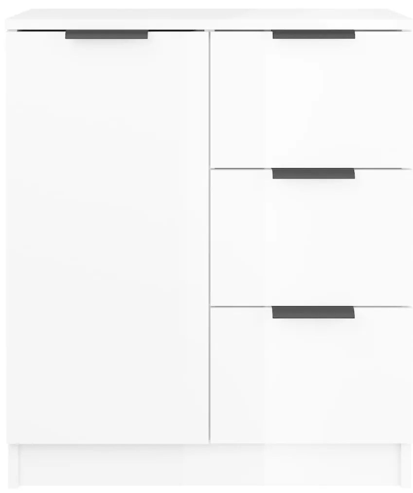 Credenza 60x30x70 cm in legno multistrato bianco lucido