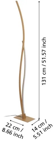 Eglo 901214 - Lampada LED da terra GRISOLIA LED/20W/230V 4000K beige