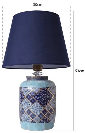 Lampada da tavolo RAMZES 1xE27/40W/230V blu