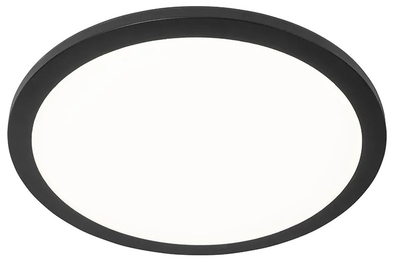 Plafoniera nera 40 cm con LED dimmerabile a 3 livelli IP44 - Steve