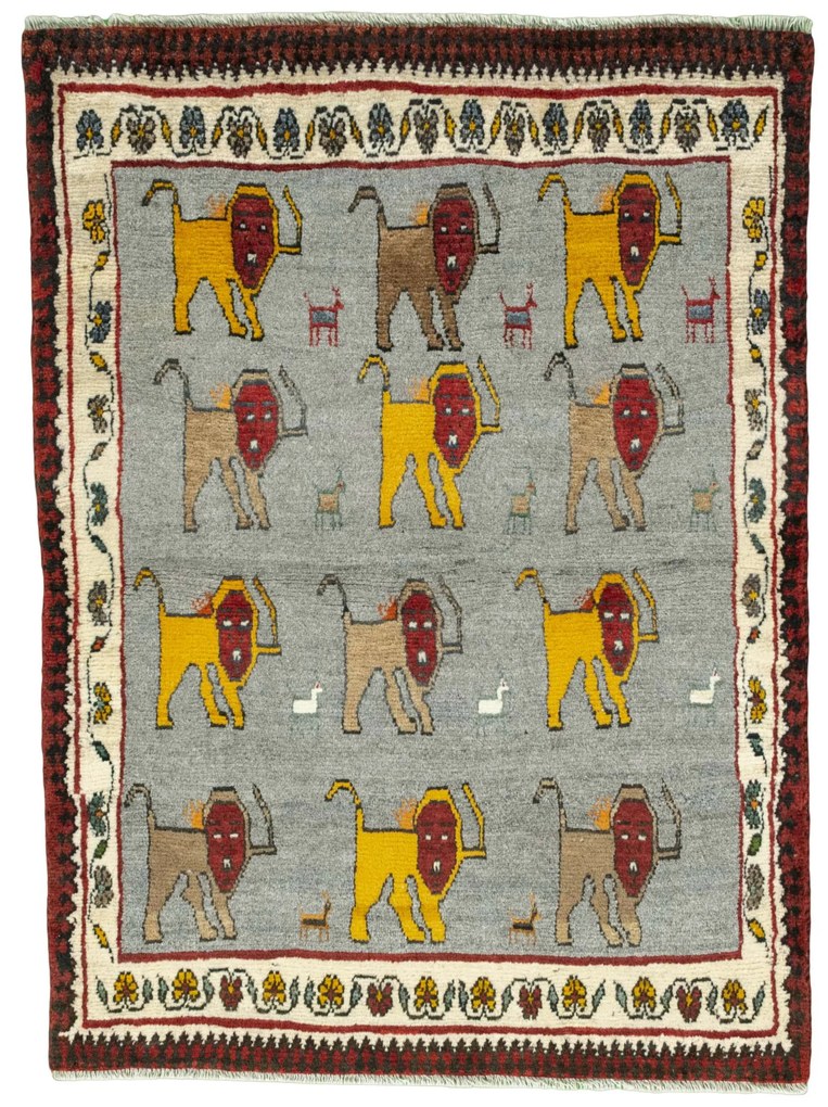 Gabbeh Tappeto 110 x 150 Nero (Iran) Annodato A Mano