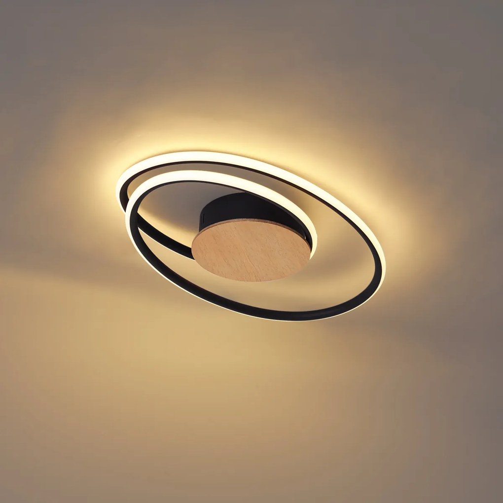 Plafoniera di design in legno con LED dimmerabile a 3 livelli - Rowan