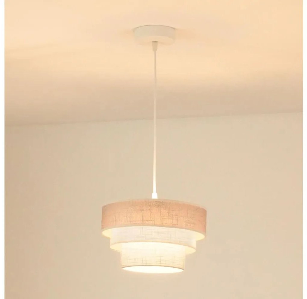 Brilagi - Lampadario a sospensione con filo ALASKA LUNETA 1xE27/15W/230V diametro 25 cm grigio/color crema