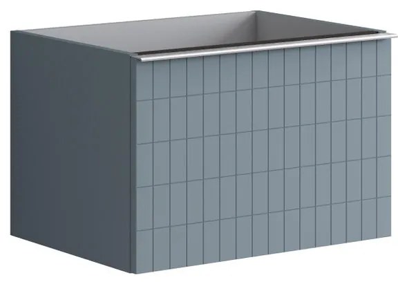 Mobile da bagno sospeso sotto lavabo L 60 x H 40 x P 45.5 cm blu laccato opaco, 1 cassetto Pixel grid
