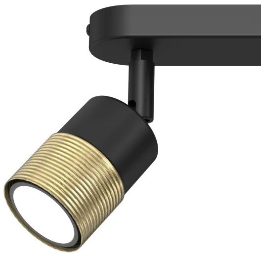 Luce Spot MIZU 2xGU10/8W/230V nero/ottone
