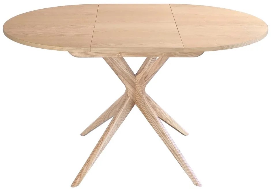 Tavolo da pranzo rotondo in frassino massiccio allungabile con estensione ø 90 cm Jubi – Ragaba