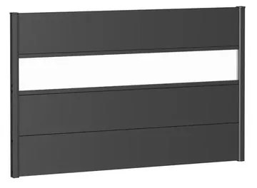 Frangivista con vetro in acciaio metallizzato grigio scuro BIOHORT L 145 x H 91 cm, spessore 44 mm
