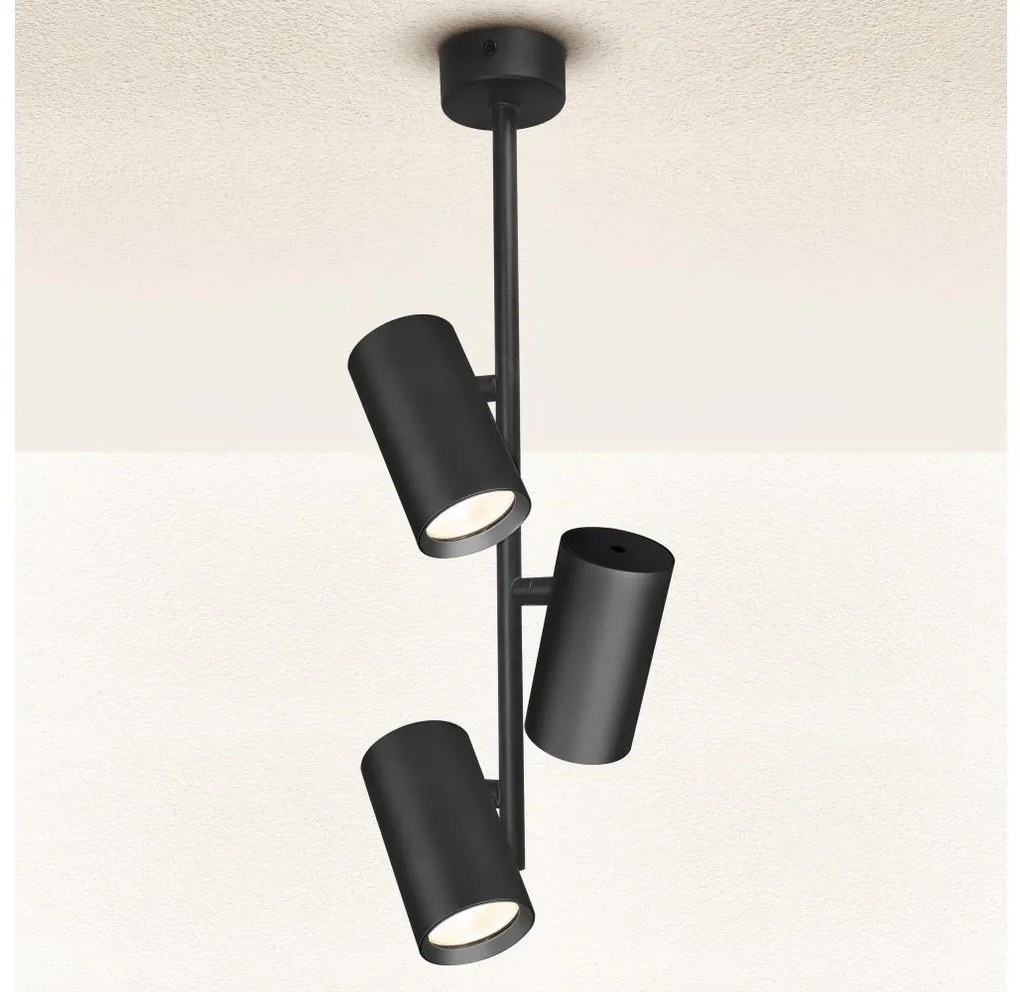 Brilagi - Lampadario a sospensione con supporto rigido SELE VERTICAL 3xGU10/30W/230V nero