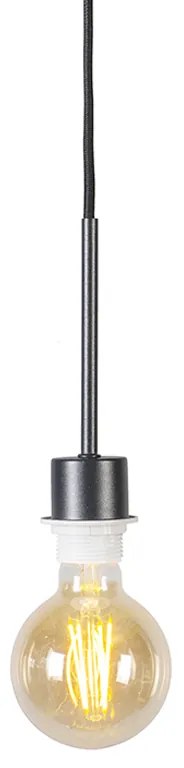 Lampada a sospensione rustica nera con paralume beige 50 cm - Combi