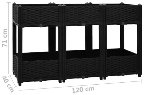 Fioriera Rialzata 120x40x71 cm in Polipropilene