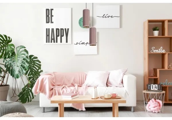 Lampadario a cavo AVALO 2xE27/60W/230V Ø20 cm rosa/rame