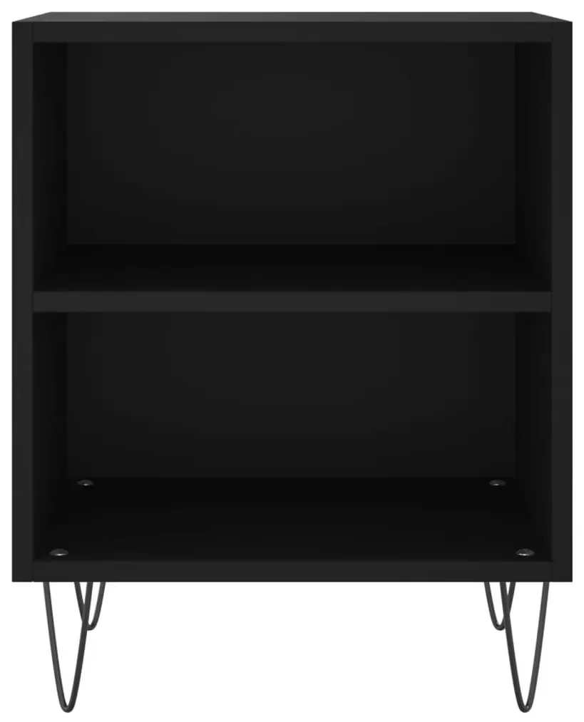 Comodini 2 pz neri 40x30x50 cm in legno multistrato