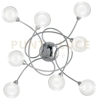 Plafoniera blog cromo 8 luci attacco g9 11x20x66cm diffusore sferic...